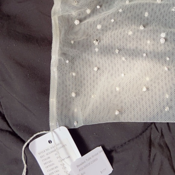 Beaded Tulle Bridal Gloves - Picture 2 of 6